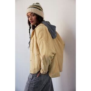 Free People Opal Swing Suede Jacket, Yellow, NWT, Size L